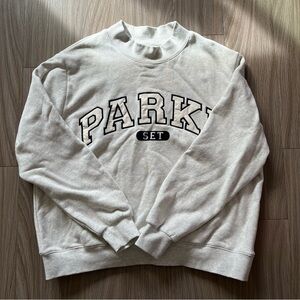 Parke x Set Active Gray Mockneck Sweatshirt (Size L/XL)